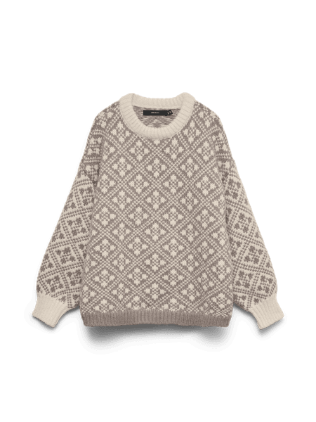 Hovedbilde INGA STRIKKEGENSER - TAUPE MØNSTER