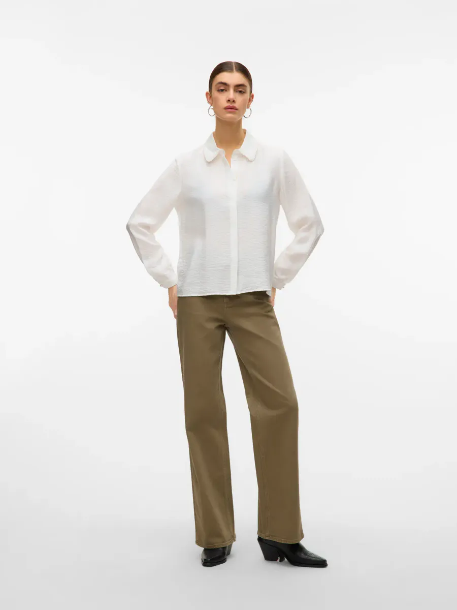 FALINA SKJORTE PERLEKRAGE - OFFWHITE