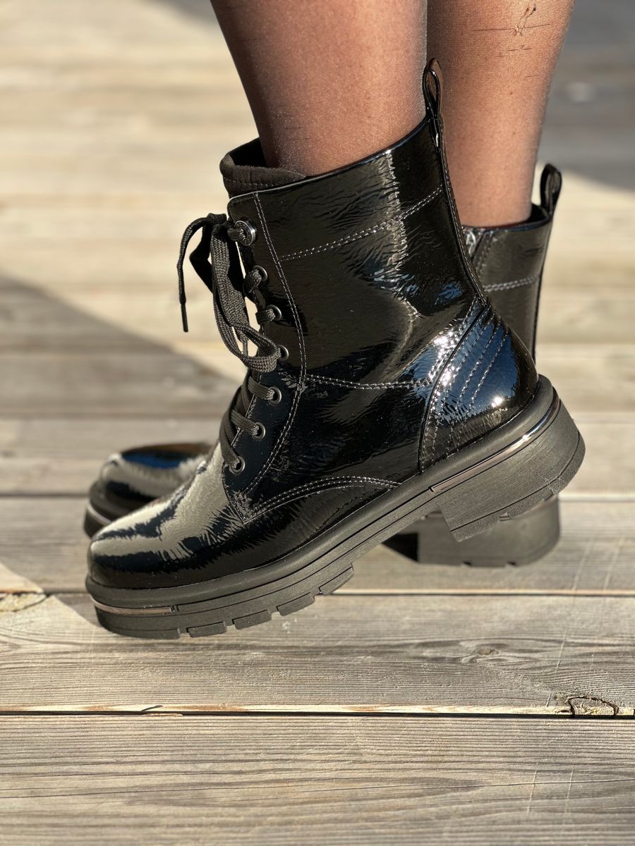 BOOTS M/KNYTING - SORT GLOSS