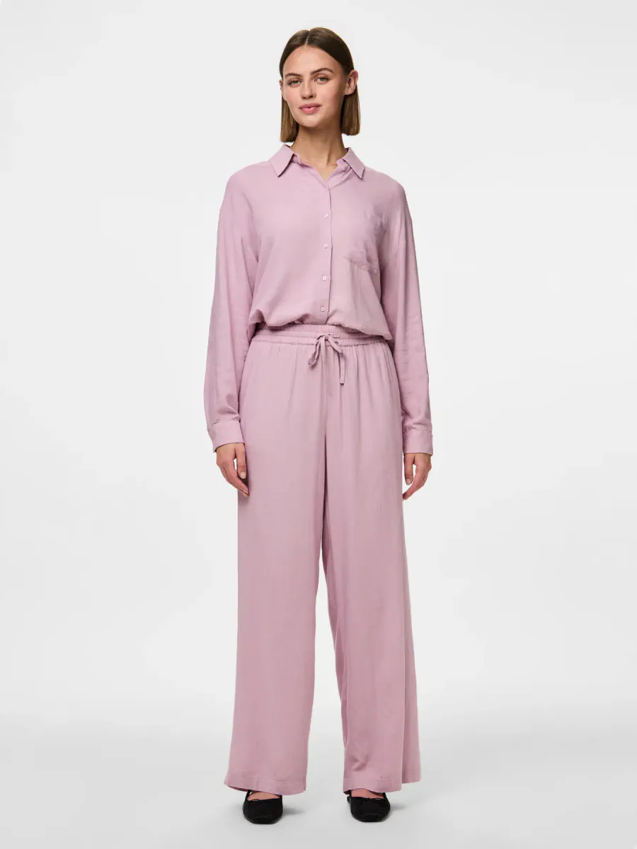 PIA LIN/VISCOSE BUKSE - ROSA