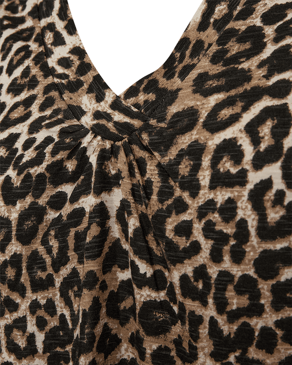 SABINA T-SHIRT V-HALS - LEOPARD