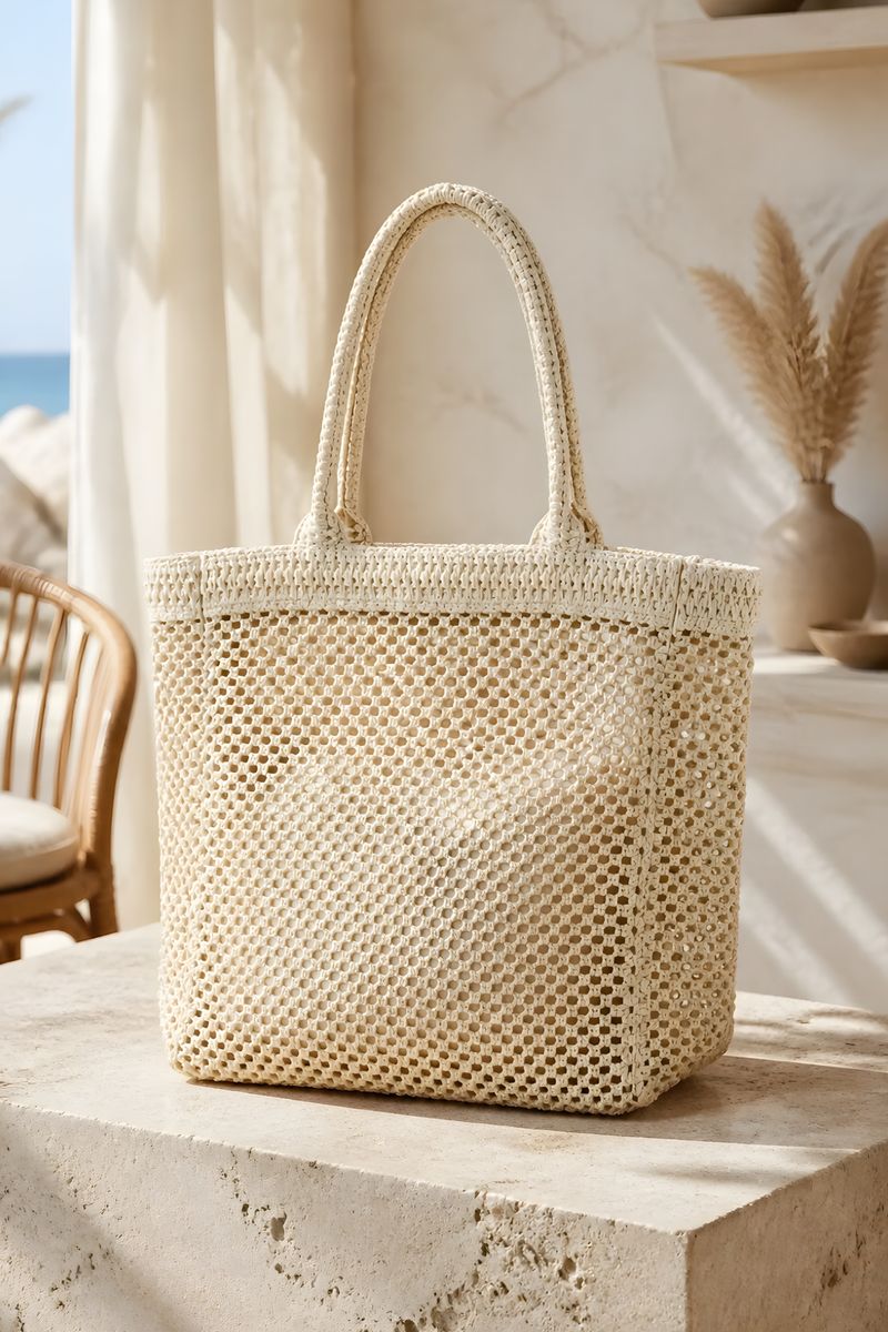 NETTI HANDLENETT KURV - CREAM