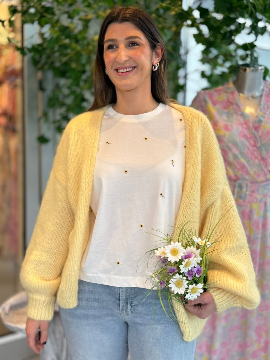 MAYBE STRIKKET CARDIGAN - GUL