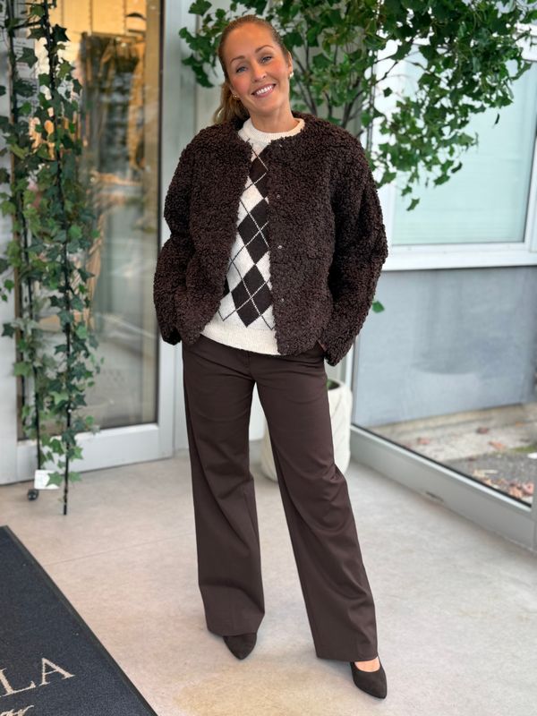 MAJDA FAKE FUR  JAKKE - BRUN