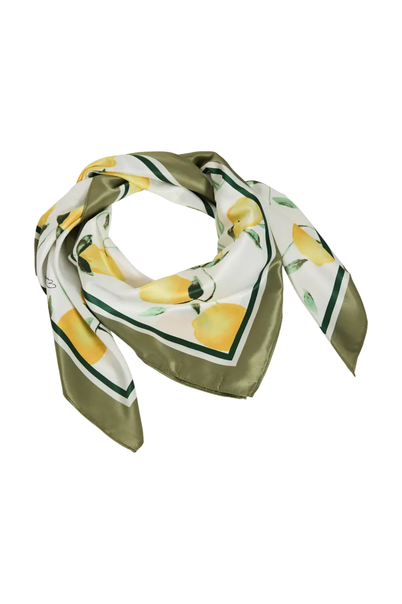 SCAFFI SILKELOOK SKJERF - LEMON/GREEN
