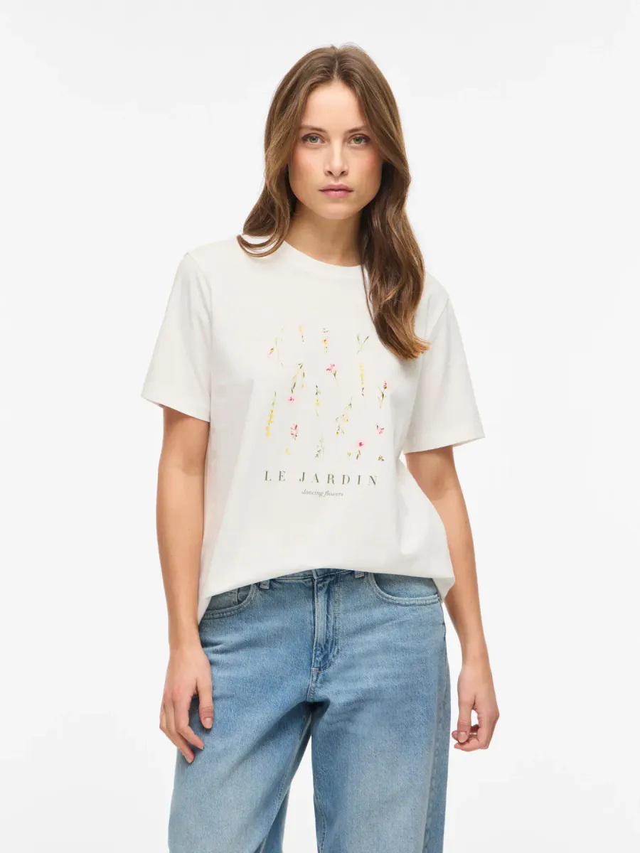 SYBIL T-SHIRT GARDEN - HVIT