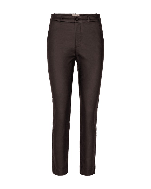 SOLVEJ CHINOS BUKSE COATED - BRUN