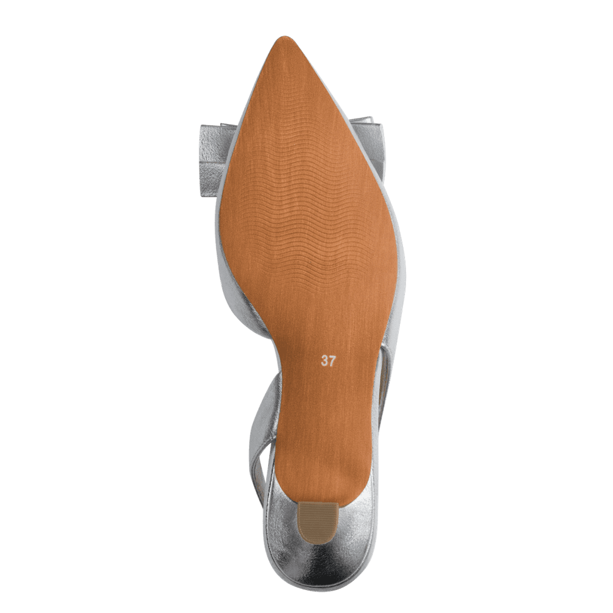 PUMPS M/SLINGBACK & BOW - SØLV