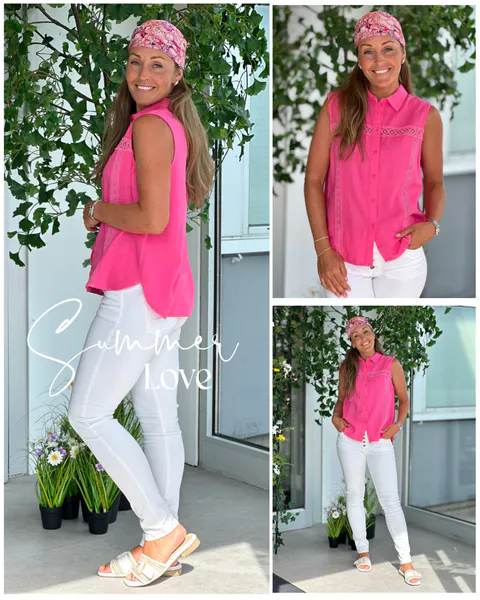 Hovedbilde LAVA SKJORTE M/EMBRO - CERISE ROSA