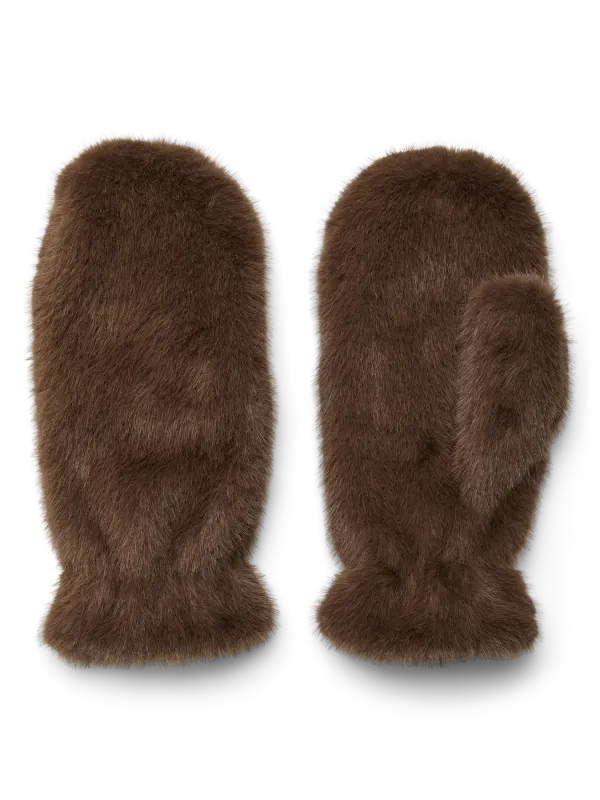 KAJA FAKE FUR VOTTER - BRUN