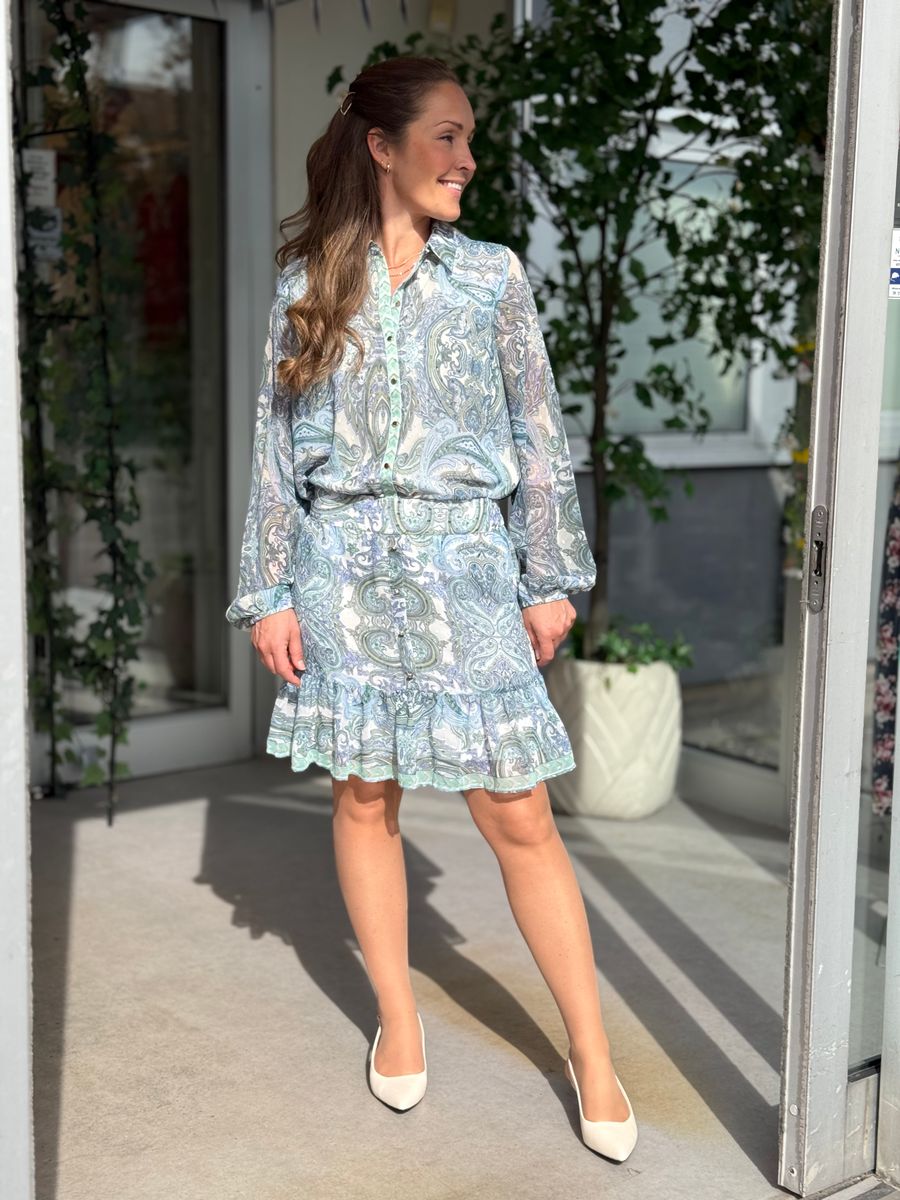 PRAYA SKJØRT - AQUA / BLÅ PRINT