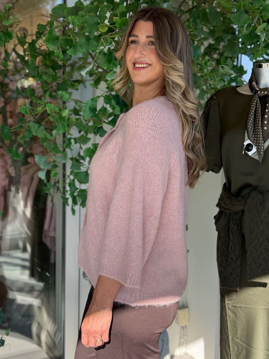 LULU CARDIGAN - PALE MAUVE