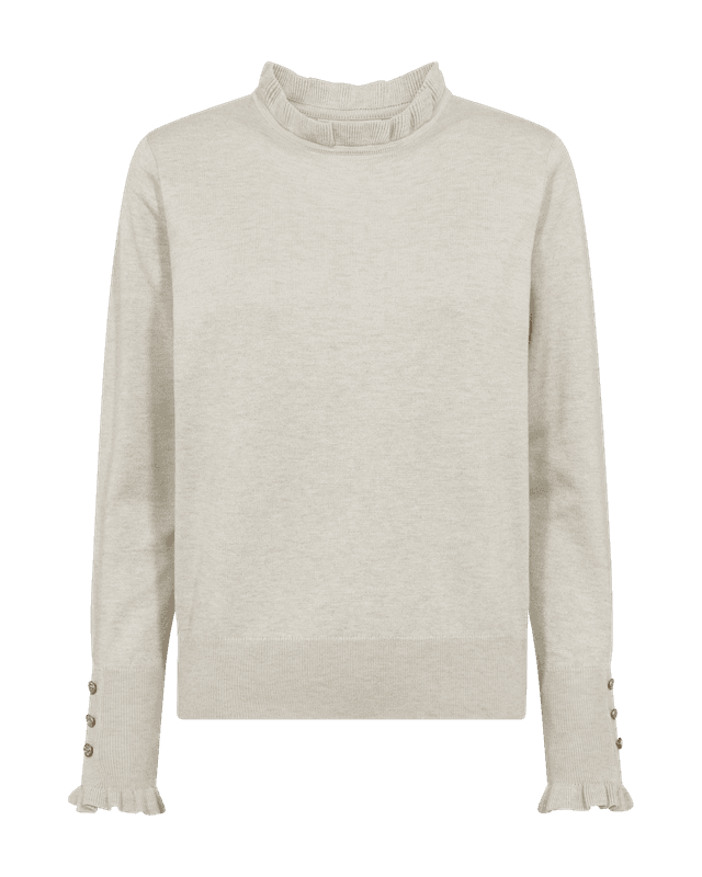 KATIE GENSER FRILL RUND HALS - MOOONBEAM