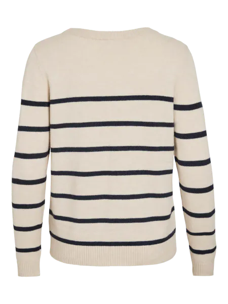 Hovedbilde VIRIL GENSER O-NECK M/STRIPER - CREAM/NAVY