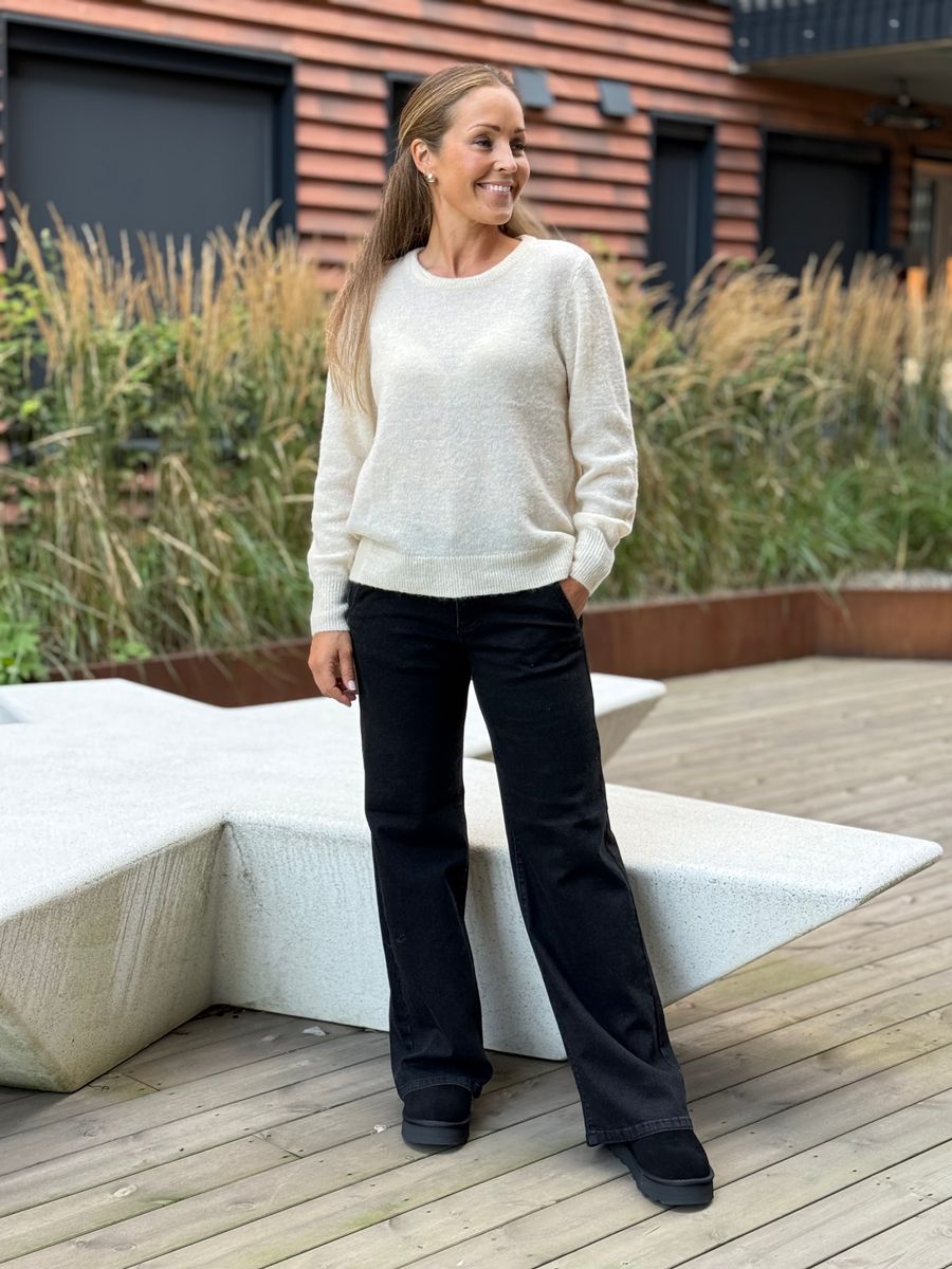 LORY STRIKKE GENSER - CREAM MELERT
