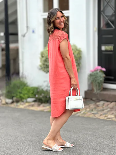 Hovedbilde LARRY LIN/VISCOSE KJOLE M/EMBRO - CORAL