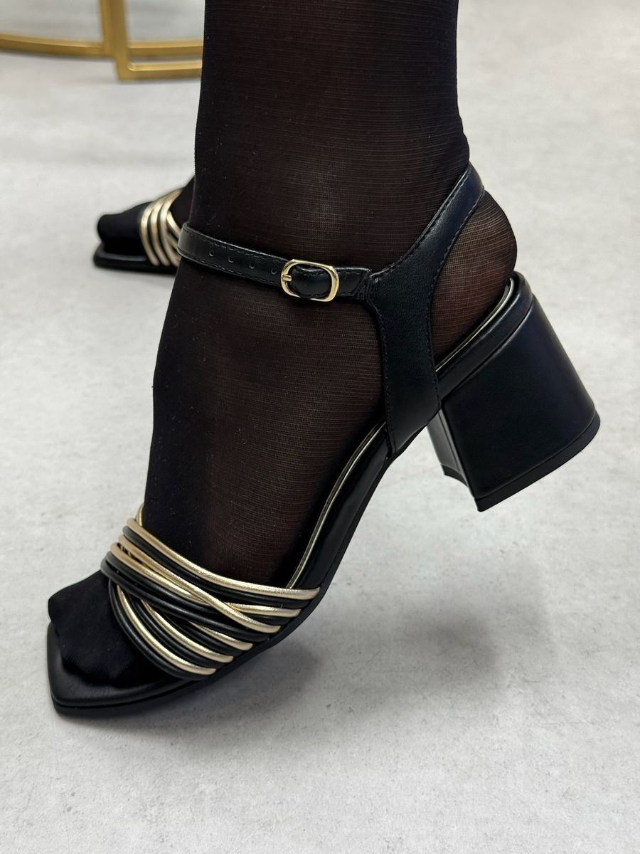 SANDALETT - SORT/GULL