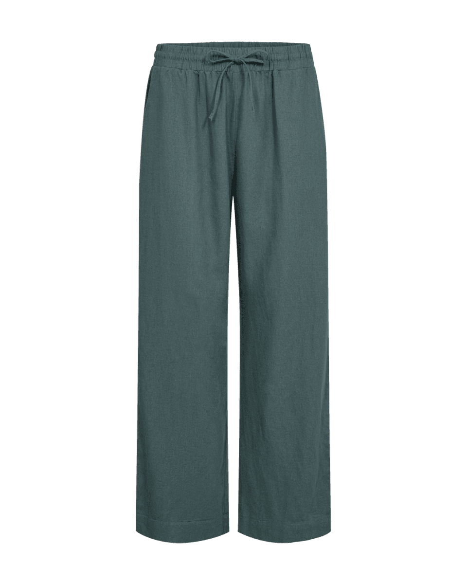 LAVA LIN/VISCOSE BUKSE ANKEL - GRØNN