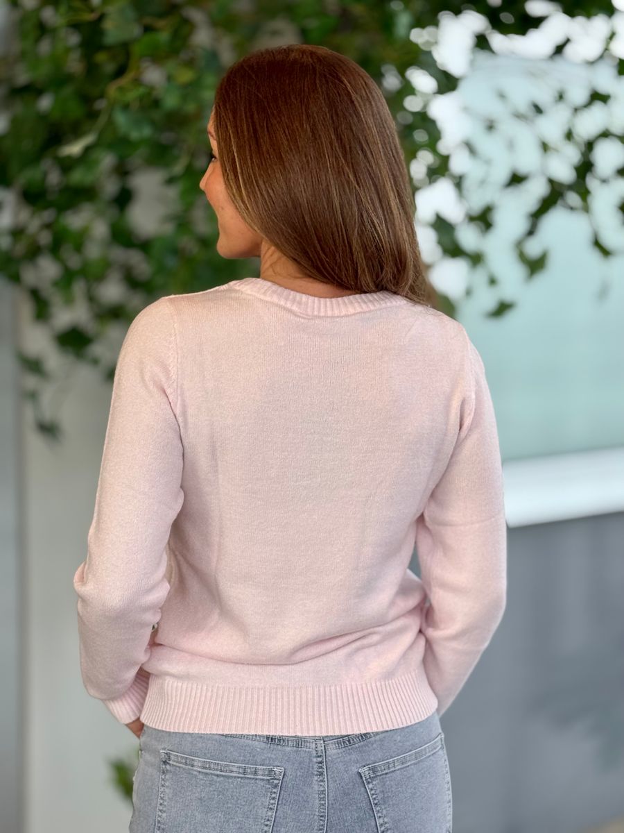 VIRIL GENSER O-NECK - LYS ROSA MELERT