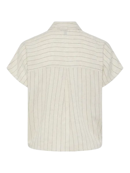 Hovedbilde PIA LIN/VISCOSE SKJORTE M/KNYTING - BIRCH/BLACK ...