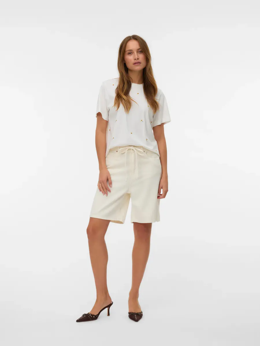 SOLA METTE T-SHIRT SUNFLOWER - OFFWHITE