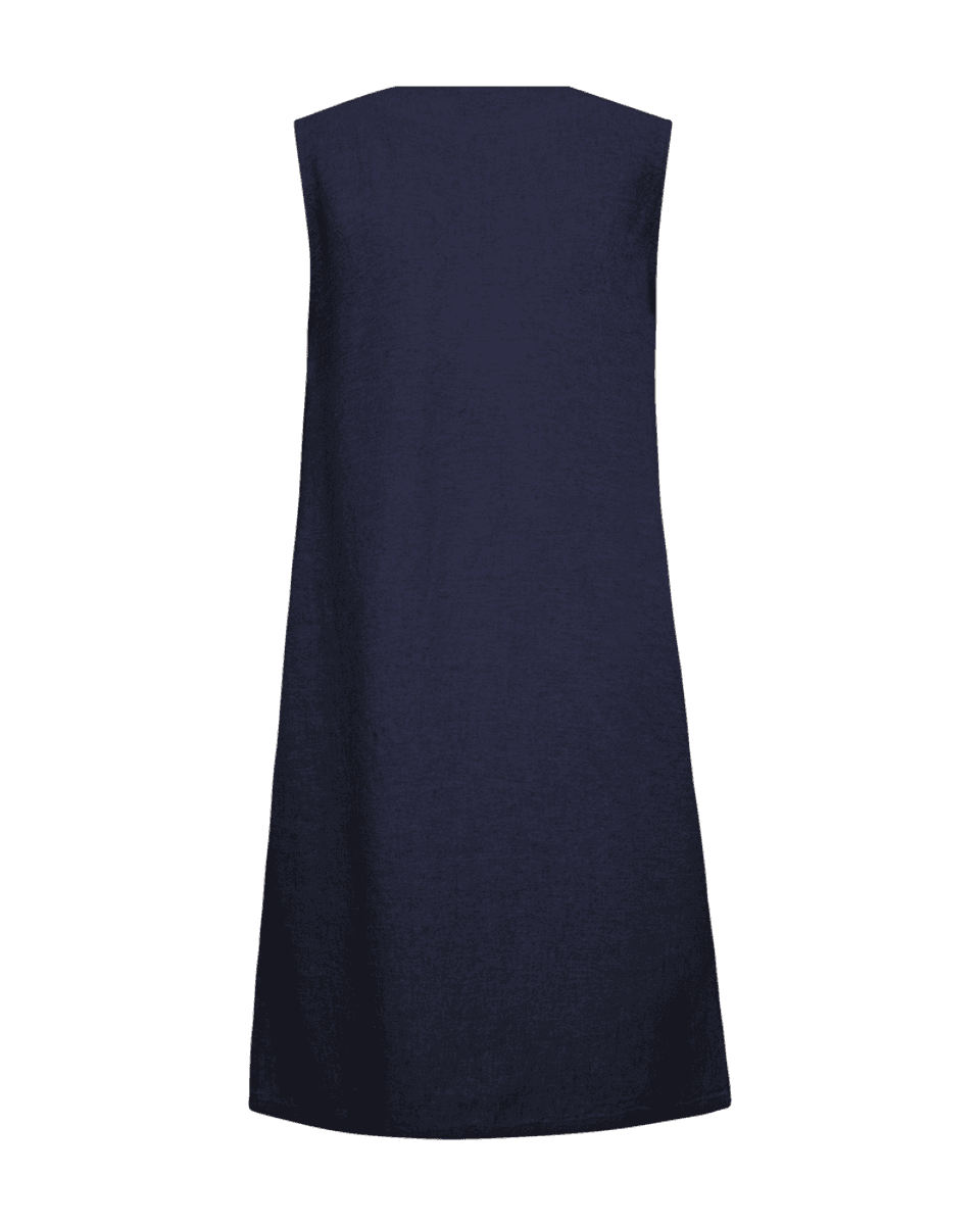LAVA LIN/VISCOSE KJOLE M/ V-HALS - NAVY