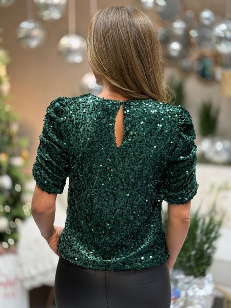 Hovedbilde BELIEVE PALJETT TOPP - SMARAGDGRØNN