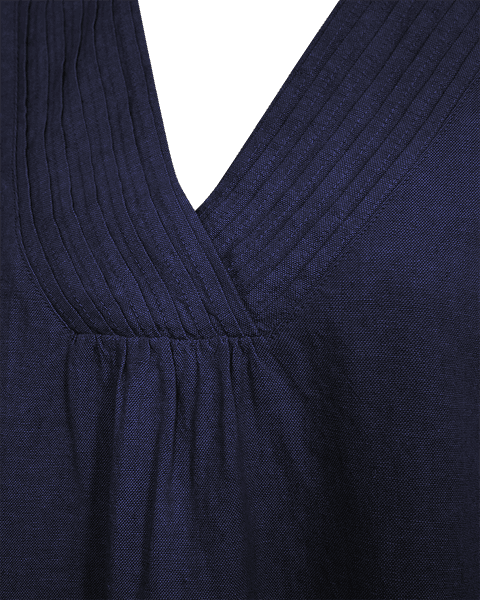 Hovedbilde LAVA LIN/VISCOSE ERMLØS KJOLE M/ V-HALS - NAVY
