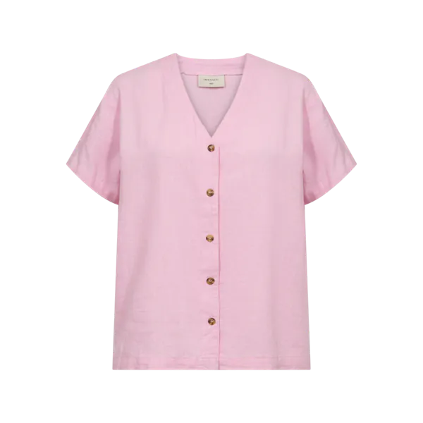 Hovedbilde LAVA LIN/VISCOSE BLUSE V-HALS - ROSA