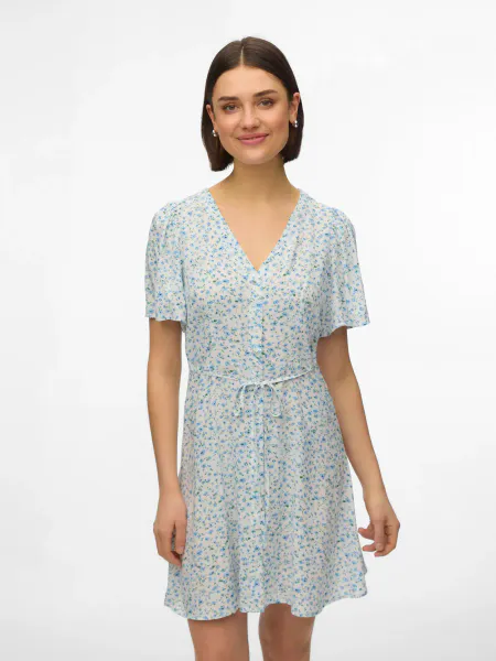 Hovedbilde MALBA MIDI KJOLE FLOWER - LYSBLÅ