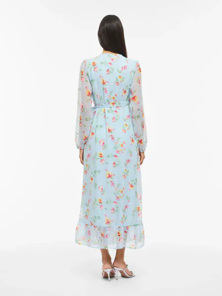 Hovedbilde EDEE LANG KJOLE - LYS BLÅ/FLOWER