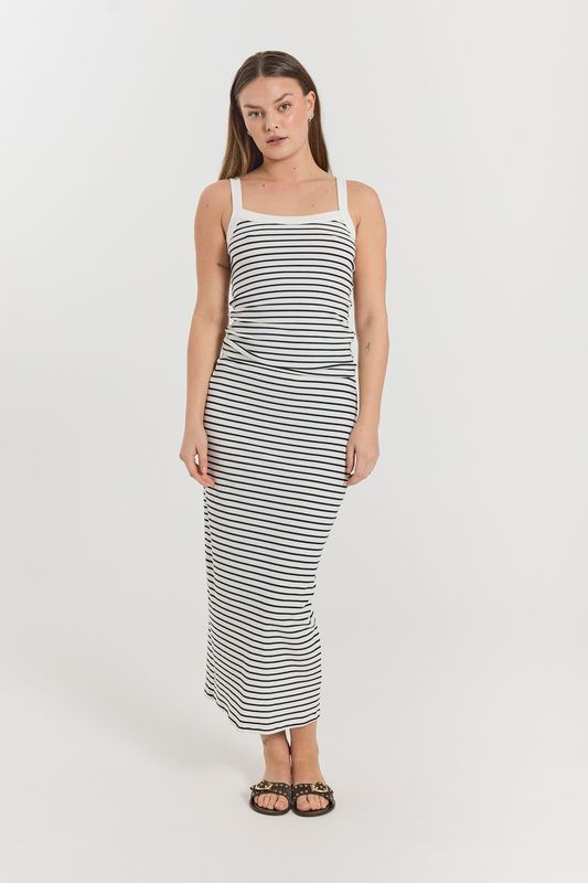 ZIA TOPP STRIPER - HVIT / NAVY