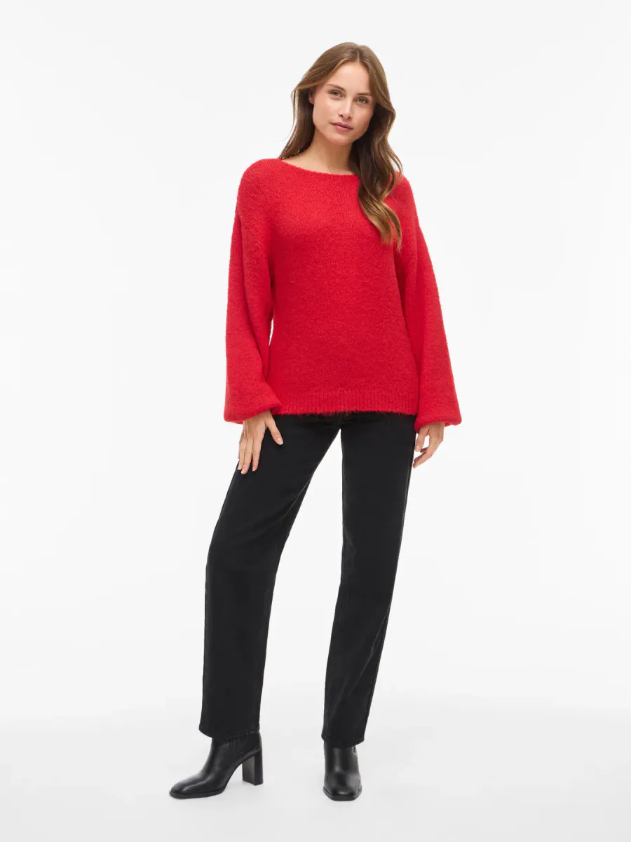 MARLEY KNIT PULLOVER - BRINGEBÆRRØD