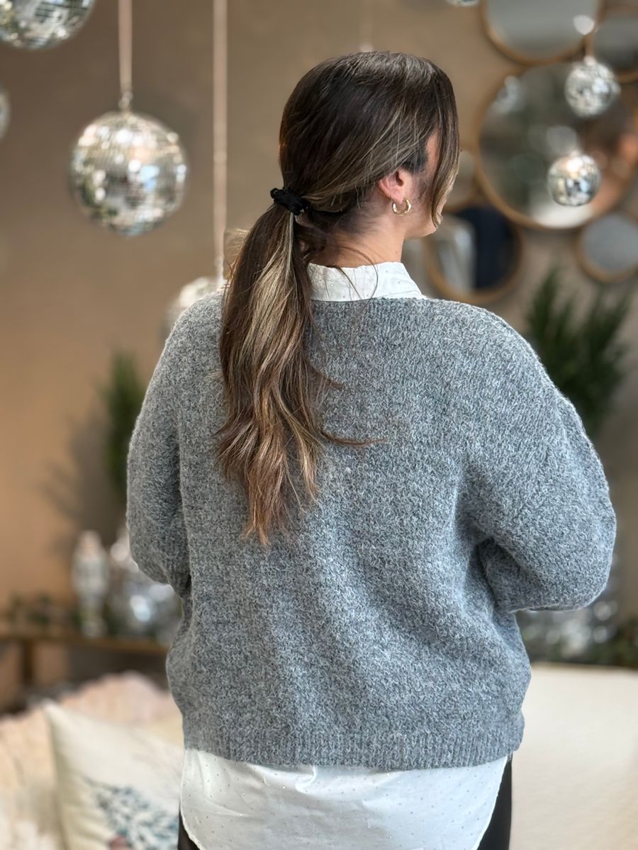 MARLEY KNIT PULLOVER - KOKSGRÅ
