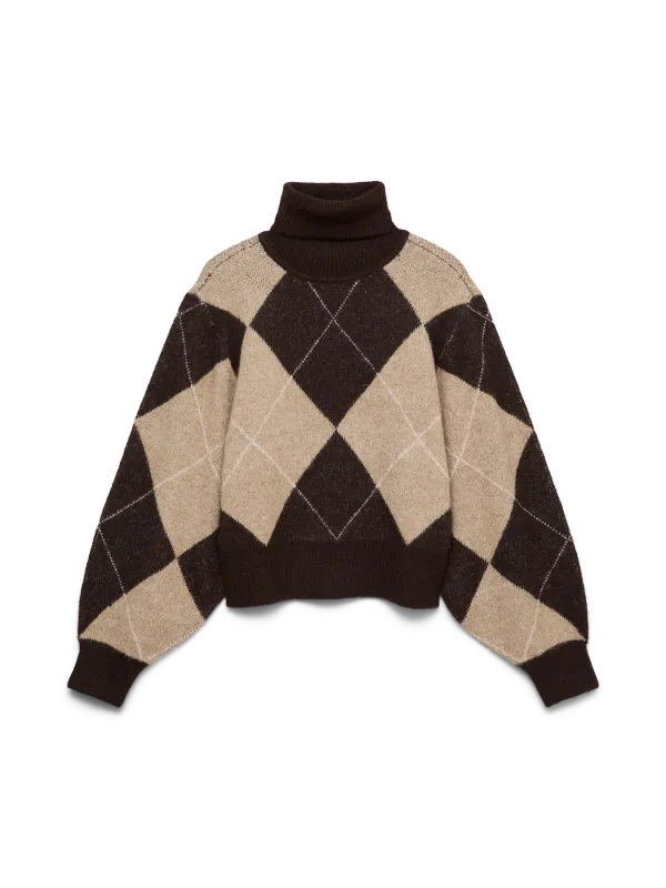 DARLA ROLL NECK GENSER - BRUN/CAMEL