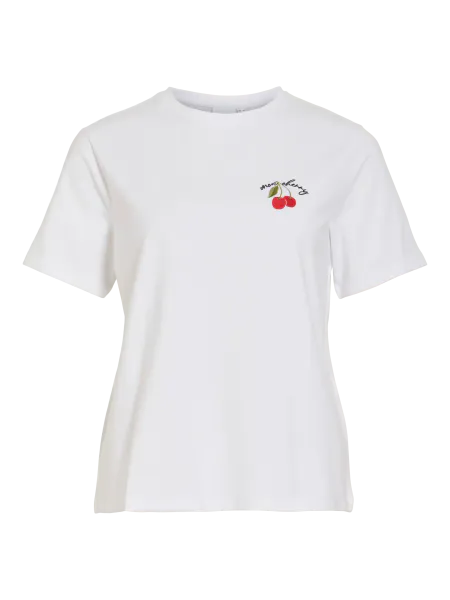Hovedbilde NORA T-SHIRT - HVIT M/CHERRY
