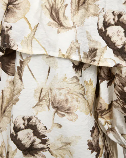 Hovedbilde MAISE BLUSE M/VOLANG - BRUNE BLOMSTER