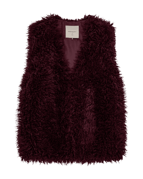 Hovedbilde FINE FAKE FUR VEST - PLOMME