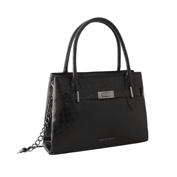 Hovedbilde VESKE CROCO M/SØLV DETALJER - SORT
