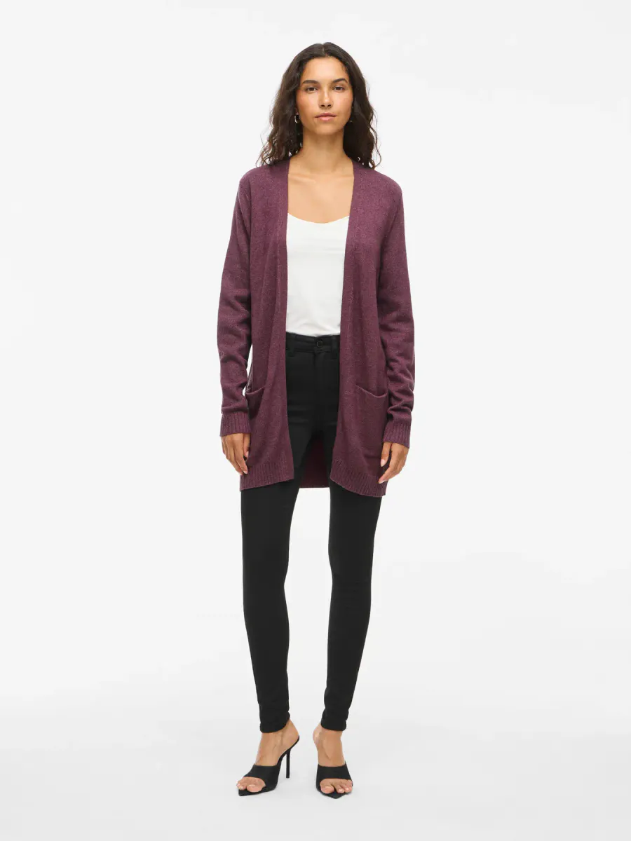 VIRIL CARDIGAN LANG - PLOMME
