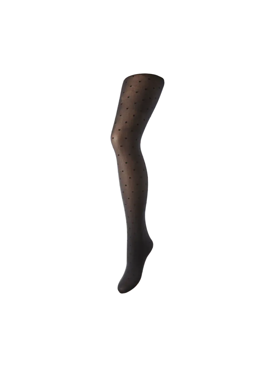 NIKOLINE STRØMPEBUKSE 20 DEN DOTS TIGHTS - SORT
