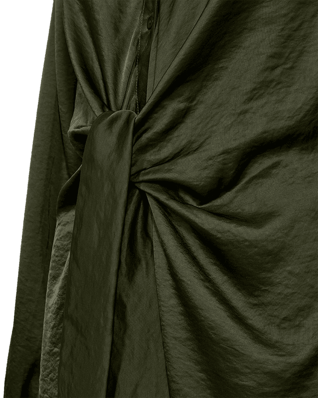 DOVE SATENG KJOLE - KOMBU GREEN