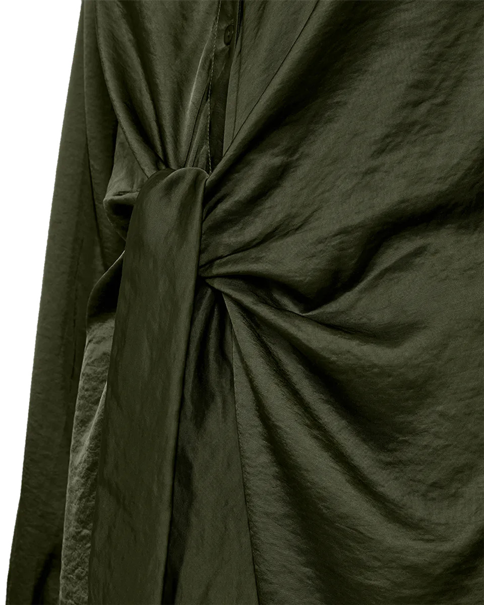 DOVE SATENG KJOLE - KOMBU GREEN