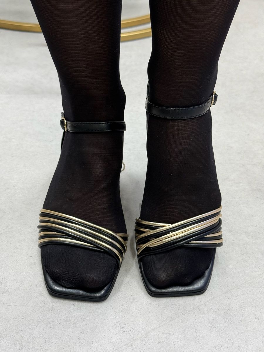 SANDALETT - SORT/GULL