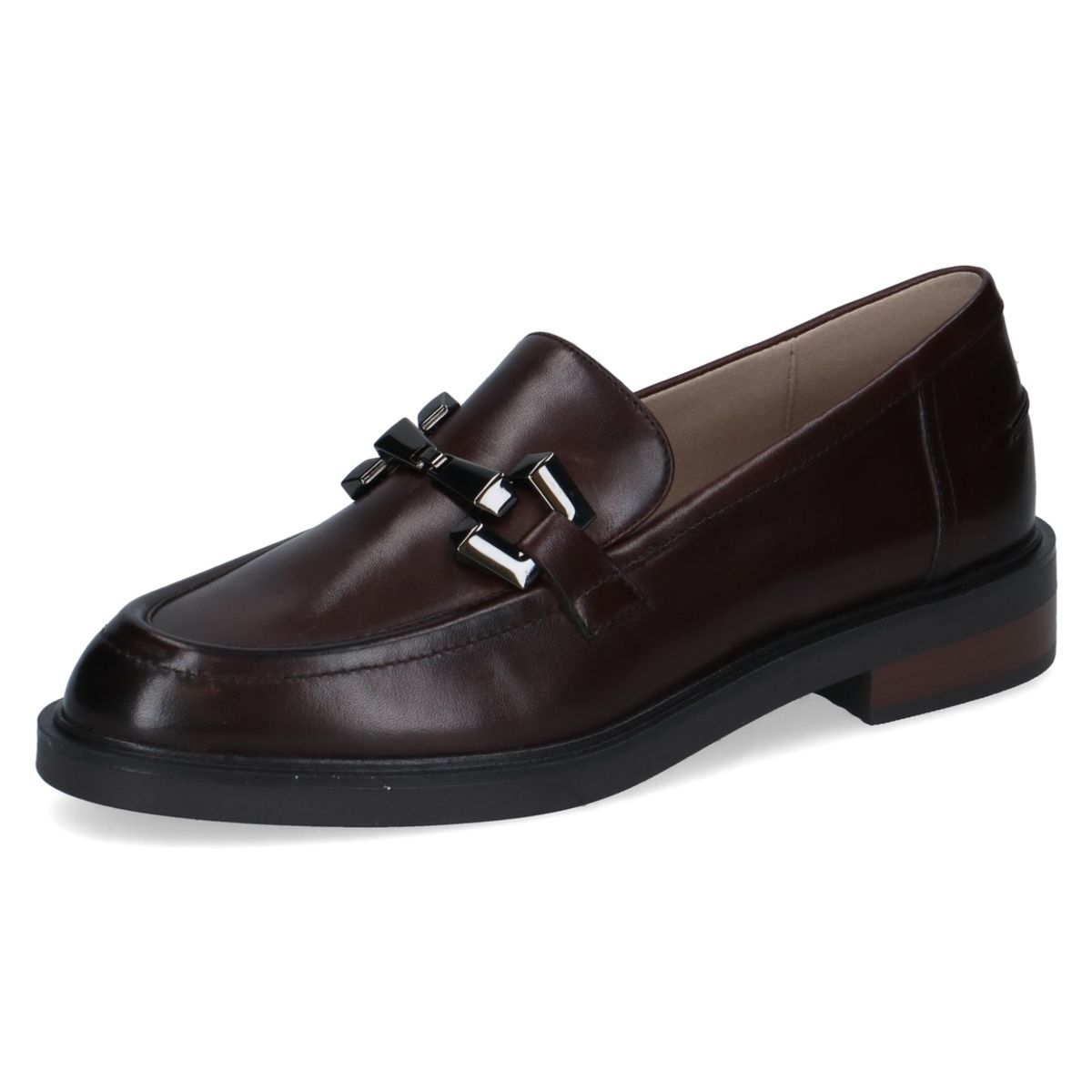 LOAFER I SKINN M/LENKE - BRUN