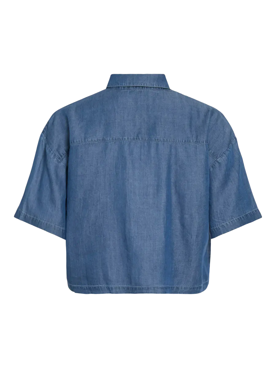 TEVIRA TENCEL SKJORTE - MEDIUM BLÅ