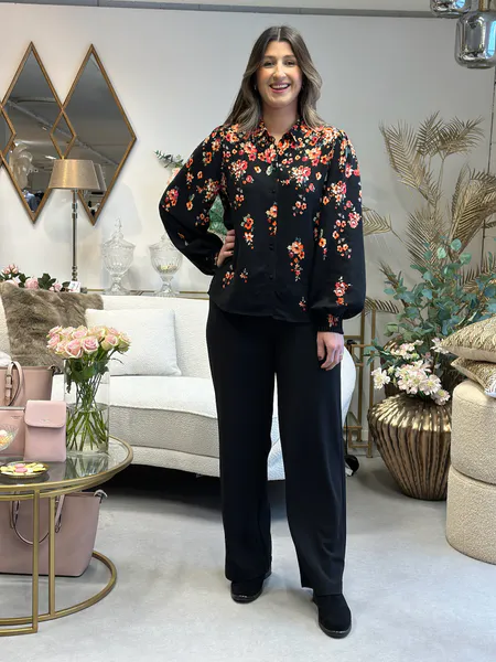 Hovedbilde ELMA BLUSE FLOWER - SORT