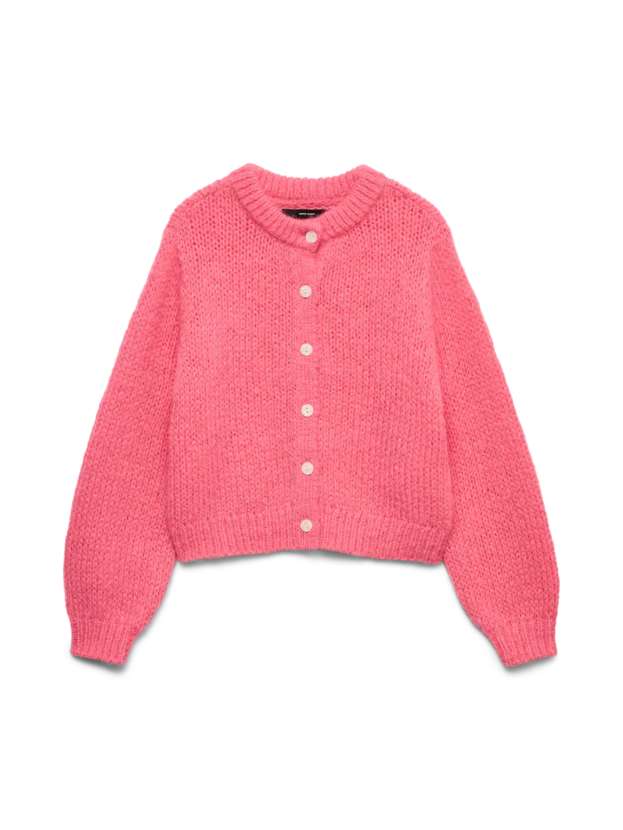 WILO STRIKKET CARDIGAN - HOT PINK