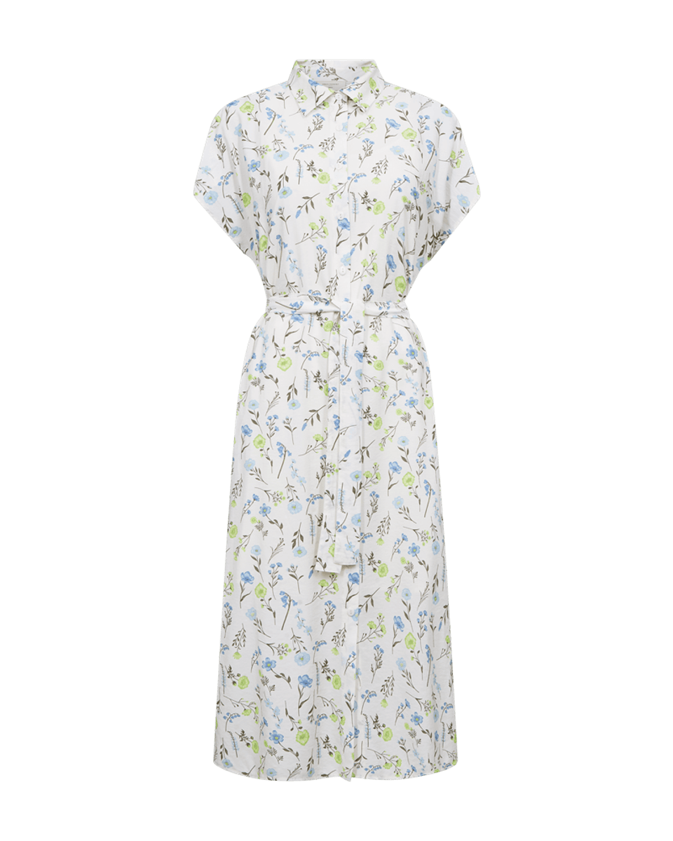 MOLLI KJOLE FLOWERS - OFFWHITE/GRØNN