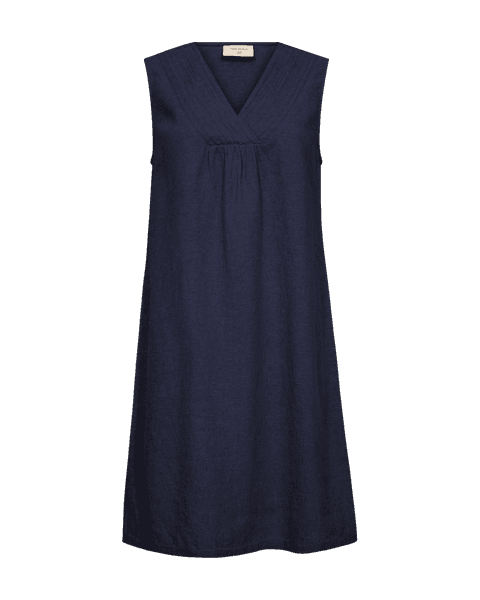 Hovedbilde LAVA LIN/VISCOSE ERMLØS KJOLE M/ V-HALS - NAVY